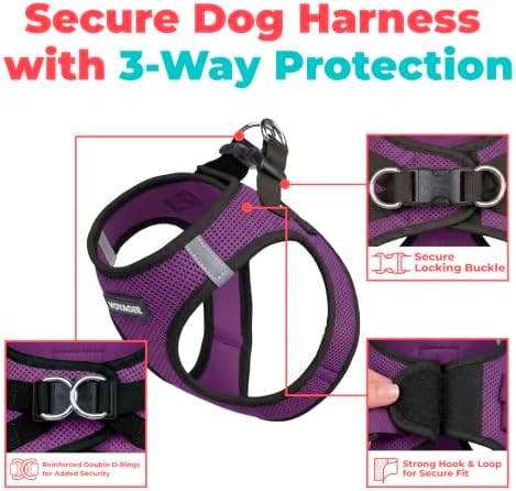 Voyager Step-in Air Dog Vest Harness - Purple/Black Trim, XX-Small - Image 2