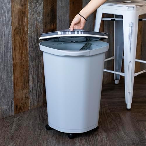IRIS USA Dog Food Storage Container, Up to 25 lbs, Gray/Dark Gray - Image 4
