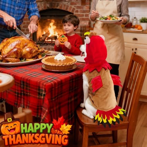 T2Y Dog Costumes Dog Turkey Costume, Thanksgiving Costume Pet Clothes Apparel for Thanksgiving Christmas Cosplay for Small Medium and Large Dogs [L] - Image 4