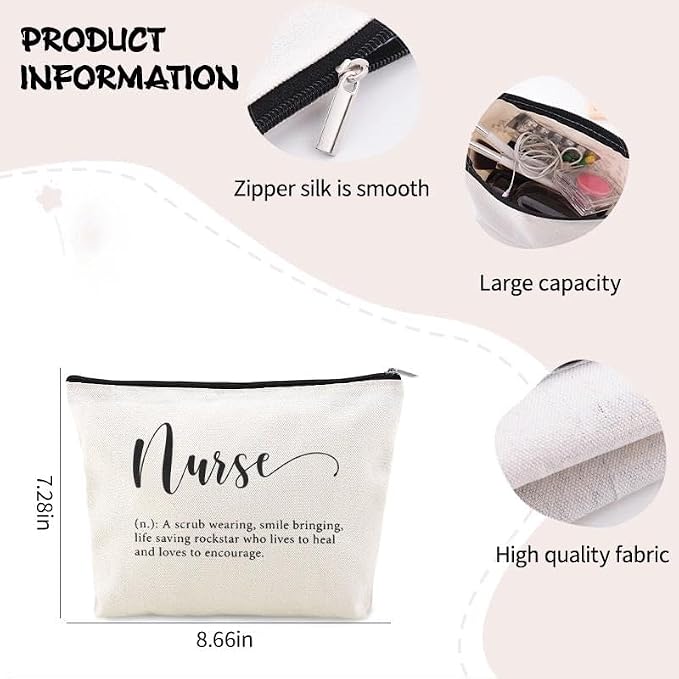 Nurse Gifts Bags for Women Small Nursing Tools Pouch Nurse Pocket Organizer Pouch Nursing School Supplies for Students Nurses Week Graduation Birthday Gifts for Nurses Makeup Bag Pen Pencil Pouches - Image 3