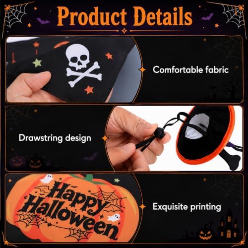 2 Pcs Halloween Pet Hat Bandana Set, Witch Pumpkin Costumes for Dogs - Image 3