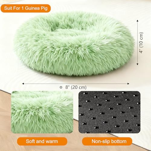 Guinea Pigs Bed Small Animal Bedding Donut-Shaped Burrowing Pet Bed Soft and Warm Hideaway with Spandex and Fleece Bottoms Cozy Carrier, Cage Accessories - Image 2