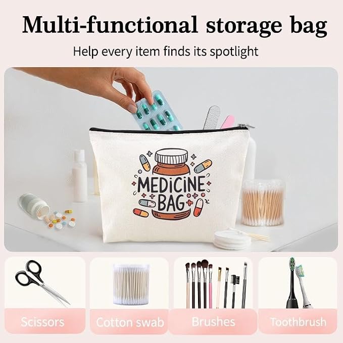 Home Medical Bag for Medicine Storage Organizer Pouches Emergency Pouch for First Aid Med Bag Patient Gifts from Nurse Drug Bags for Travel Camping Medication Storage Kit Pharmacy Doctor Gifts Ideas - Image 2
