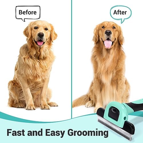 MIU COLOR Pet Grooming Brush, Deshedding Tool for Dogs & Cats, Spring Green - Image 4