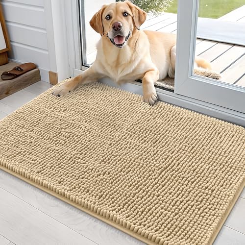 OLANLY Dog Door Mat for Muddy Paws 36x24, Super Absorbent Chenille Mud Mat by OLANLY