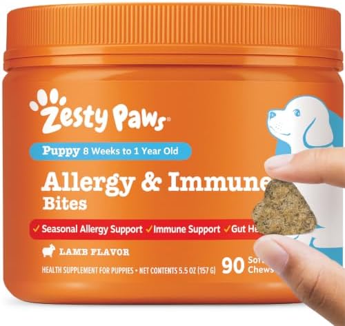 Zesty Paws Puppy Dog Allergy Chews - Dog Allergy Relief, Lamb, 90 Ct by ZestyPaws