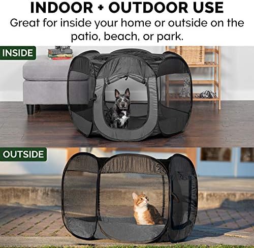 Furhaven Portable Dog Playpen Cat Tent, Pet Playground,Kennel Foldable Indoor Outdoor Zippered Puppy Crate - Gray, Medium (Pack of 10) - Image 5