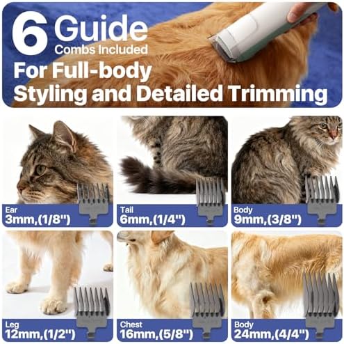 Buenkee Dog Grooming Vacuum Kit, 15000Pa Clipper, Shedding Brush, 2L, Blue - Image 5