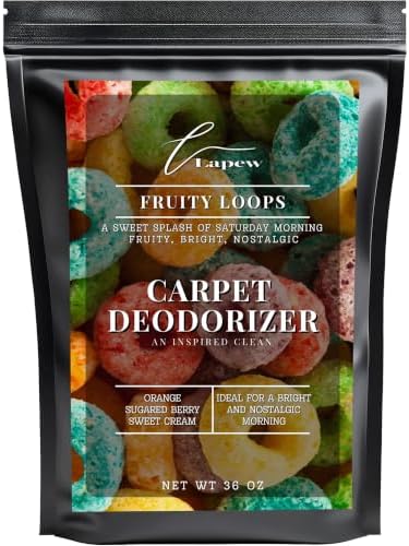 Lapew Fruity Loops Carpet Deodorizer Powder - Pet Safe Freshener for Vacuuming | Scented Odor Eliminator for Home | 36 oz by Lapew