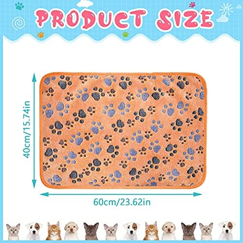Tatuo 4 Pcs Fleece Dog Blankets for Puppy Cat, Coffee, 24 x 16 in, Paw - Image 3