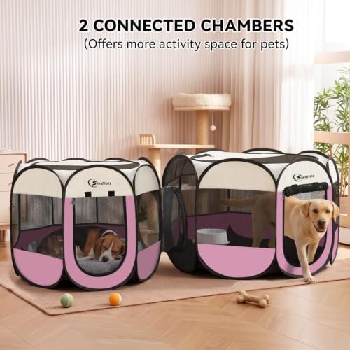 Dog Cat Playpen 2-in-1 Indoor Outdoor for Puppy Pet Recovery After Surgery - Image 4