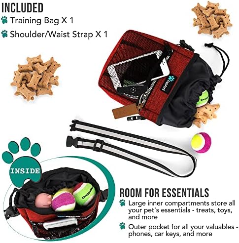 PetAmi Hands Free Dog Treat Pouch for Training and Walking, Red - Image 2
