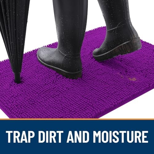 OLANLY Dog Door Mat for Muddy Paws 32x20, Super Absorbent Chenille Mud Mat - Image 2