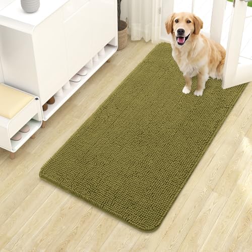 OLANLY Dog Door Mat for Muddy Paws 40x24, Super Absorbent Chenille Mud Mat by OLANLY