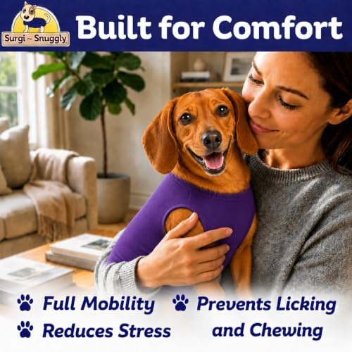 Surgi Snuggly Dog Surgery Recovery Suit, Cone Alternative, Spay/Neuter S - Image 5