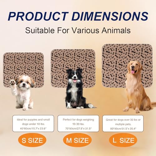Puppy Pads with Pheromones, Washable Pee Pads for Dogs Potty Training, Reusable Dog Mat with Pet Hair Removal Gloves for Playpen, Crate, Whelping Box (Brown,M) - Image 2
