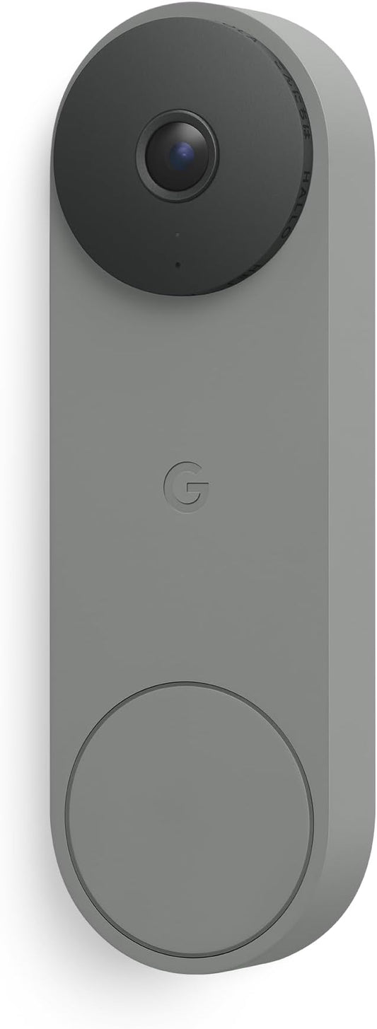 Google Nest Doorbell (Wired, 3rd Gen) - 2K Video, Live View - 2025 - Hazel | Video doorbell, 2K HDR, intelligent alerts, color night vision, 2-way audio, works with Google Home & Gemini by Unknown