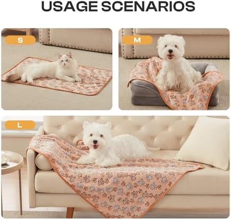 Luciphia 1 Pack 3 Blankets Super Soft Fluffy Premium Fleece Pet Blanket Flannel Throw for Dog Puppy Cat Paw Brown/Pink/White Large(41x31 inch) - Image 5