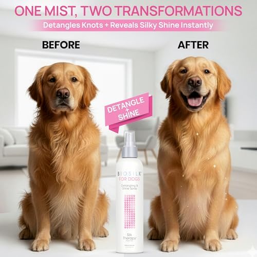 BioSilk for Dogs Silk Therapy Detangling and Shine Spray, 8 Fl Oz, 2-Pack - Image 2