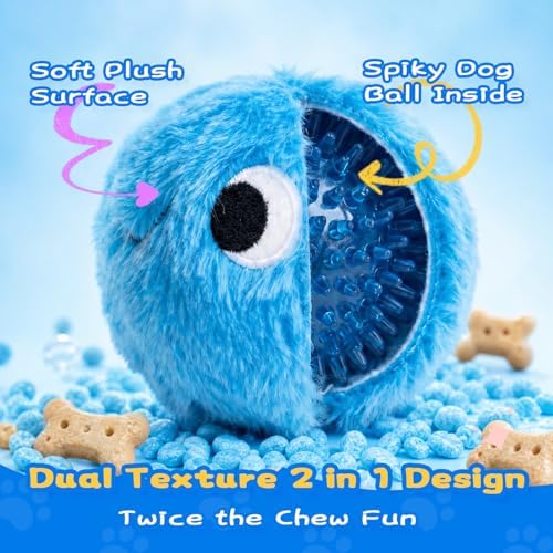 lilfrd Squeaky Spiky Dog Ball, Plush Bouncy Toys for Small Medium Dogs - Image 2