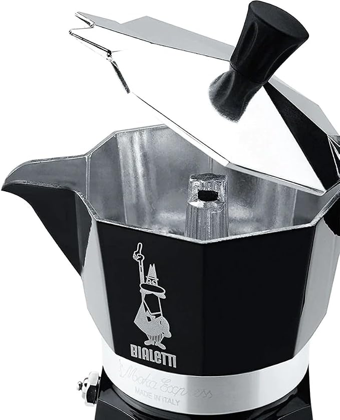 Bialetti Moka Express Iconic Italian Stovetop Espresso Maker (Black, 6 Cups) - Image 3