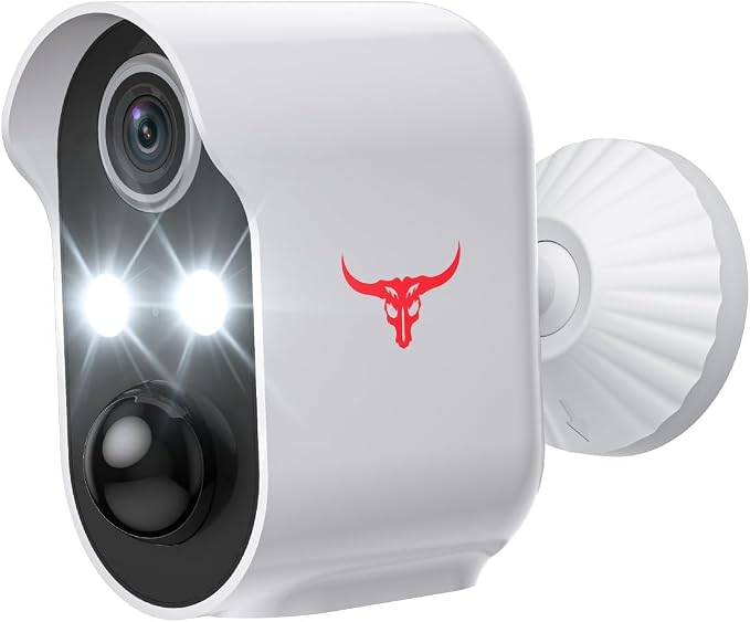 1080P Wireless Security Camera Outdoor, Battery Powered, AI Human Detection, Color Night Vision, 2-Way Audio, IP65 Waterproof, 2.4G Wi-Fi, Cloud Storage (1 Spotlight) by Unknown