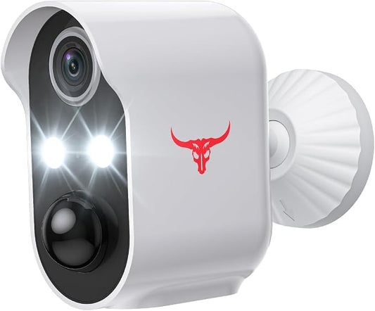 1080P Wireless Security Camera Outdoor, Battery Powered, AI Human Detection, Color Night Vision, 2-Way Audio, IP65 Waterproof, 2.4G Wi-Fi, Cloud Storage (1 Spotlight) by Unknown