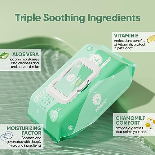 Natural Pet Grooming Wipes, 100 Fresh Counts, Extra Moist & Thick for Dogs & Cats, Puppies & Kittens(Pack of 2) - Image 2
