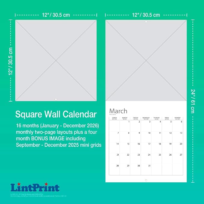 Hot Chicks Cold Steel | 2026 12 x 24 Inch (Hanging) Monthly Square Wall Calendar | LintPrint | Women Weapons - Image 7