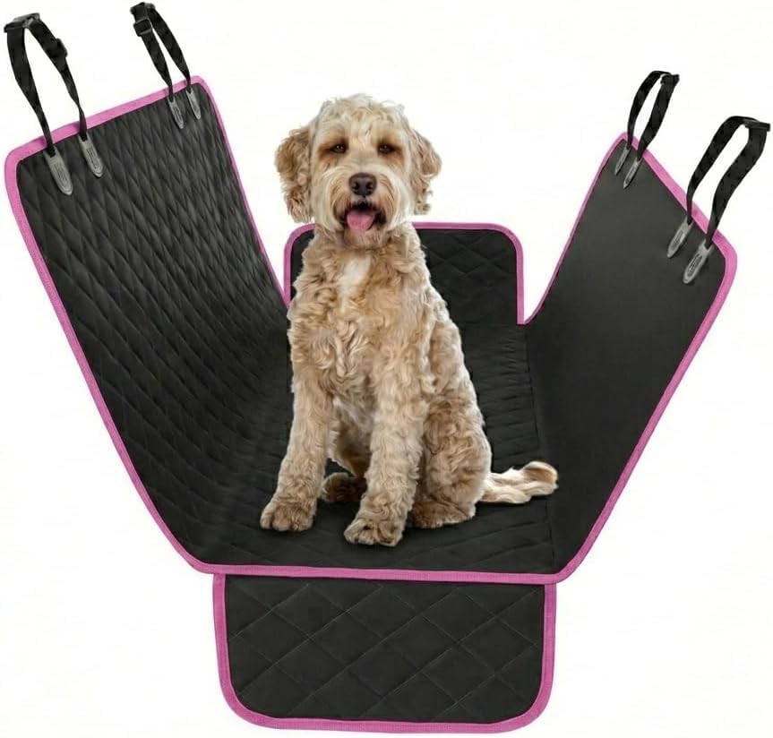 Active Pets Pink XL Dog Car Hammock Back Seat Cover, Waterproof Backseat Cover Protector for Truck Bench Rear of Sedans or SUVs, Essential Pet Supplies Vacuum or Wipe Clean, Machine Washable by ActivePets