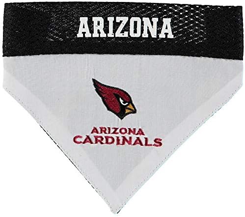 NFL DOG BANDANA - ARIZONA CARDINALS REVERSIBLE PET BANDANA. 2 Sided Sports Bandana with a PREMIUM Embroidery TEAM LOGO, Small/Medium. - 2 Sizes & 32 NFL Teams available by PETSFIRST