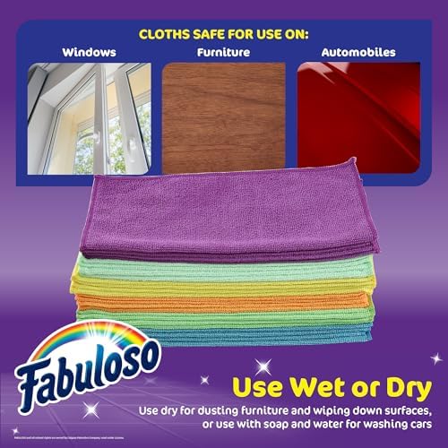 Fabuloso Microfiber Cleaning Cloths, Rainbow, 13x13 in, 24 Count (Pack of 10) - Image 6