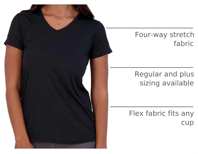 5 Pack Women's Dry Fit V Neck Workout Tops T Shirts Athletic Gym Yoga Tees | Available In Plus Size, Cooling Moisture-Wicking, Short Sleeve, Quick-Dry, Fitness, Stretch, Exercise, Running, Hiking - Image 4