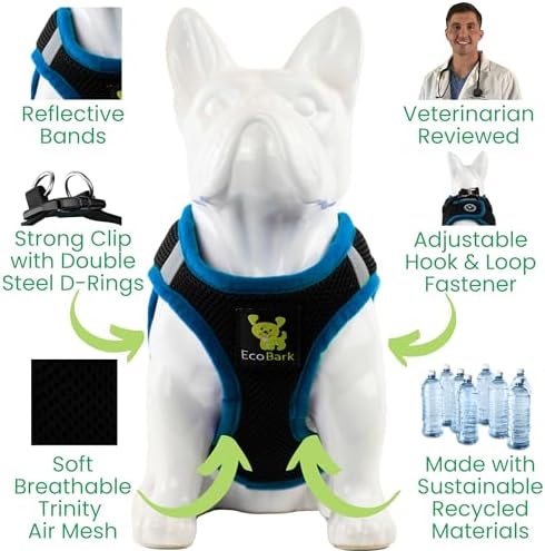 EcoBark Step in Dog Harness Reflective Soft Ultra Padded Mesh Dog Harnesses for XXS, XS, Small, and Medium Dogs Eco-Friendly Comfort Secure Halter No Pull Adjustable Pet Vest - Image 4