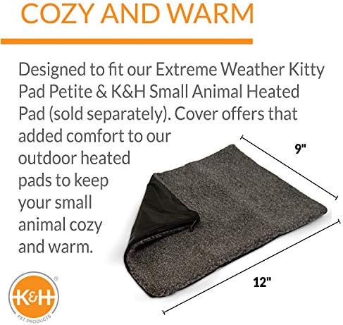 K&H PET PRODUCTS Small Animal Heated Pad Deluxe Replacement Cover (Heated Pad Sold Separately) Gray 9 X 12 Inches - Image 2