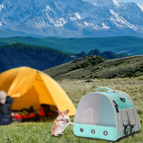Breathable Guinea Pig Carrier Backpack with Nylon Mesh Window Portable Carrier for Guinea Pig, Bunny Bearded Dragon Bird Chinchilla Ferret Travel Outdoor - Image 7