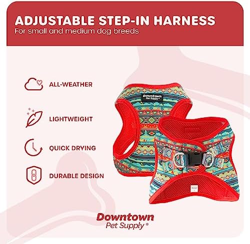 Downtown Pet Supply Step-in Dog Harness – No Pull, Adjustable Padded Mesh with Reflective Trim, Secure Buckle Strap – Comfortable & Breathable Small Dog Harness, X-Large, Tribal - Image 3