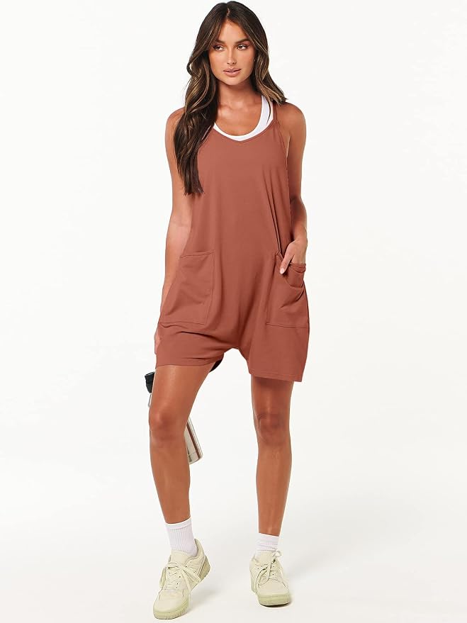 ANRABESS Womens Rompers Summer Casual Loose Sleeveless Overalls Spaghetti Strap Shorts Jumpsuit 2026 Beach Vacation Clothes - Image 7