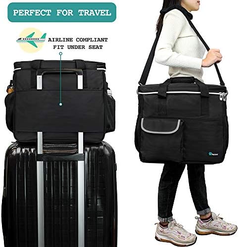 PetAmi Dog Travel Bag Organizer, Pet Supplies Tote Diaper Bag, Black Large - Image 5
