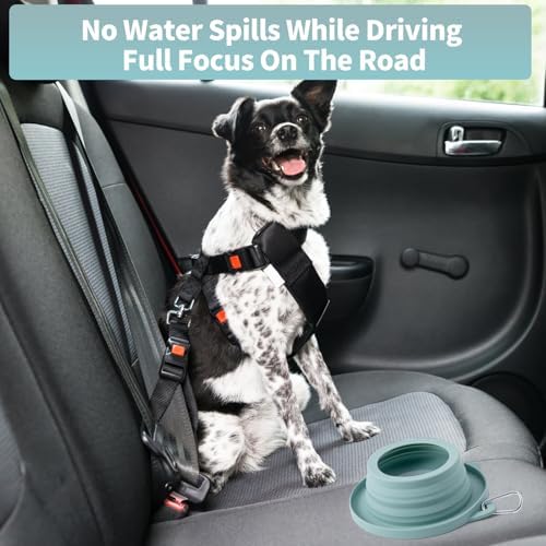 Spill Proof Dog Water Bowl for Car Road Trip, Collapsible Pet Travel Bowl - Image 4