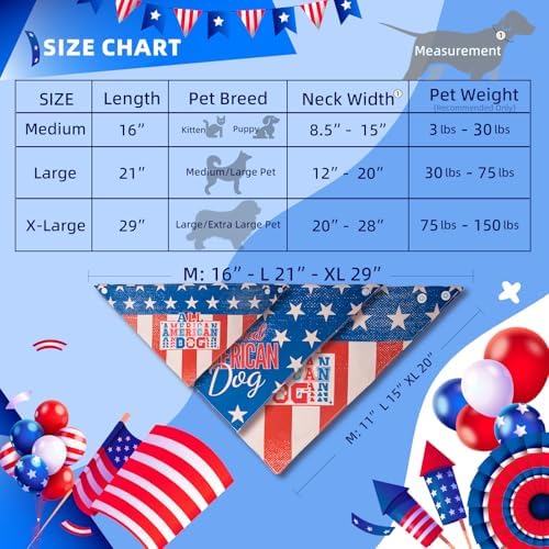 4th of July Dog Bandana, 2-in-1 Vintage American Flag with Fun Slogan Reversible American Flag Triangle Scarf, Adjustable Snap Button Patriotic Neckwear for Giant Breeds 75lbs+ - Image 6