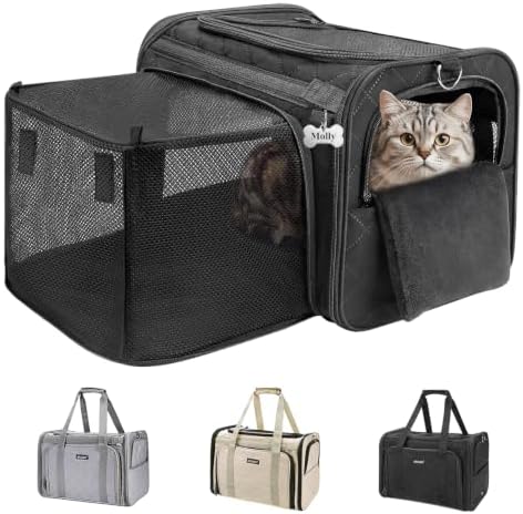 MIDOG Soft Cat Carrier Airline Approved, Expandable for Cats Up to 15lbs by MIDOG