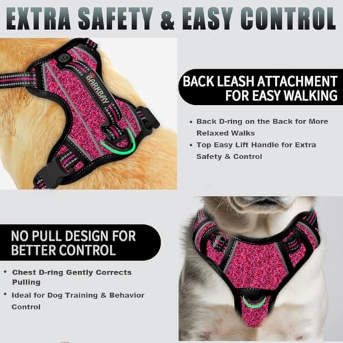 BARKBAY Dog Harness for Small Sized Dog No Pull Dog Vest ID Tag Pocket - Image 3