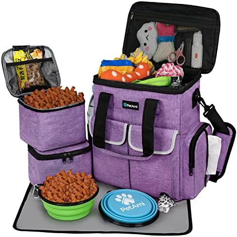 PetAmi Dog Travel Bag Organizer, Pet Supplies Diaper Tote, Purple by PetAmi