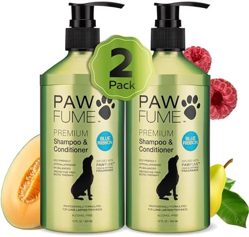 PAWFUME Dog Shampoo and Conditioner, Blue Ribbon, 2-Pack by Pawfume