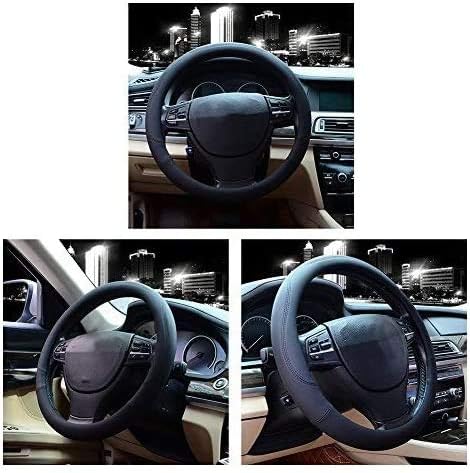Valleycomfy Microfiber Leather Steering Wheel Cover Large-Size for F150 F250 F350 Ram 4Runner Tacoma Tundra Range Rover Model S X with 15 1/2 inches-16 inches Outer Diameter (Black) - Image 5