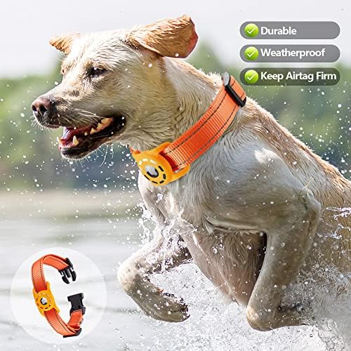 Reflective Dog Collar, Compatible with AirTag, Nylon Pet Cat Puppy Collar for Small, Medium, Large, and Extra Large Dogs - Image 2