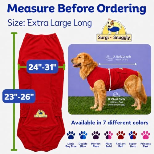 Surgi Snuggly Dog Surgery Recovery Suit, Cone Alternative, Spay/Neuter XLL - Image 6