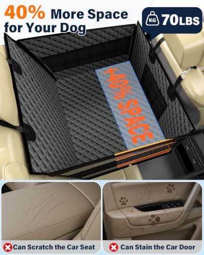 Instraella Dog Car Seat for Large Dogs, Hard Bottom Half Back Seat Extender - Image 4