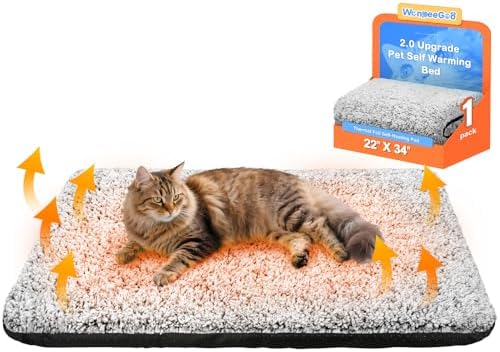 Self Warming Cat Bed, 2.0 Upgraded Thermal Mat for Indoor Cats, 22 x 34 In by WanpeeGoo
